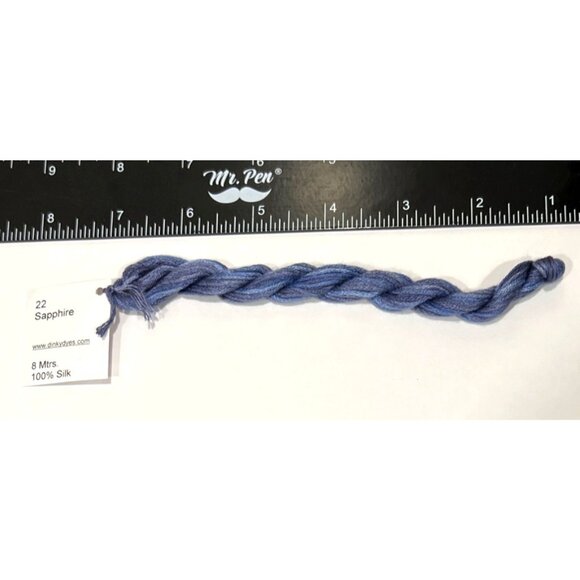 Dinky Dyes #22 Sapphire 100% Silk Embroidery Thread 8 Mtrs Cross Stitch - Picture 2 of 2